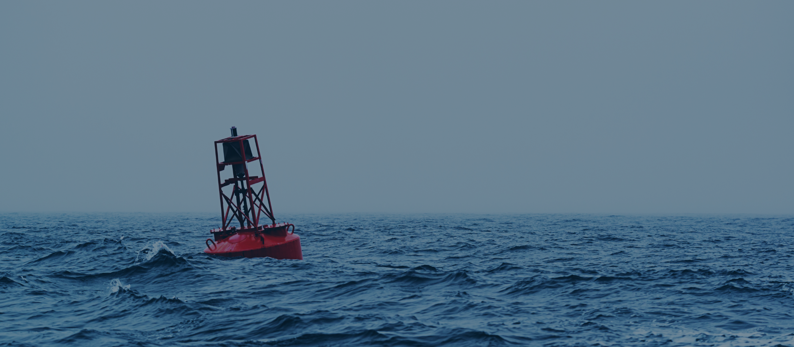 Photo of a red buoy at sea