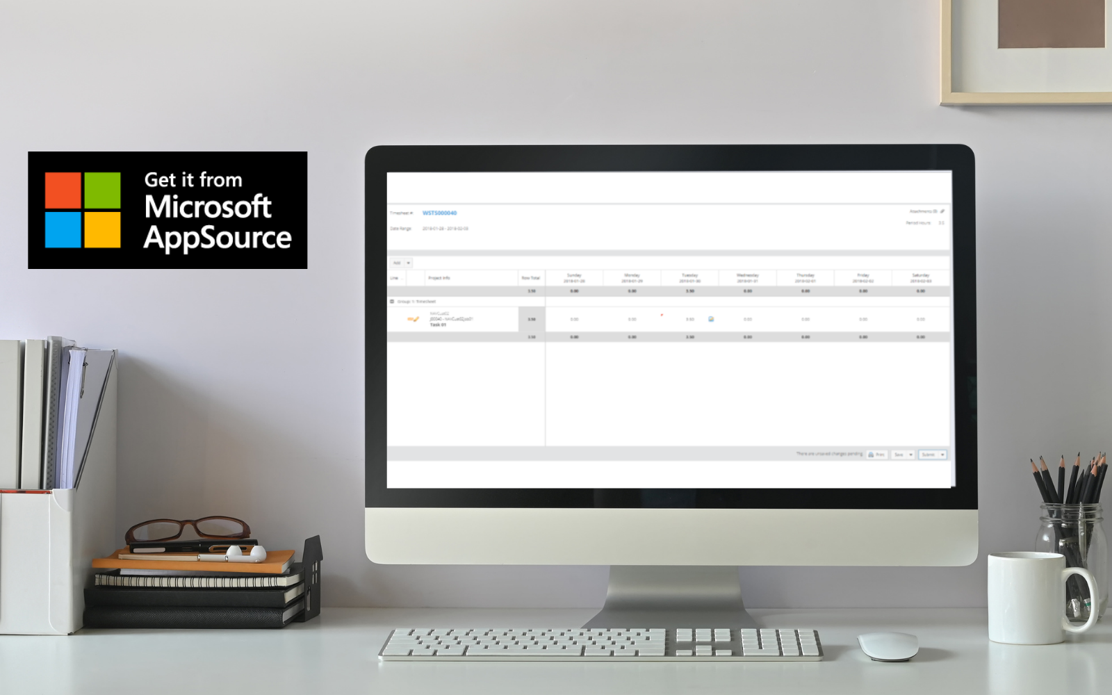 Image of computer on desk displaying the Moniroo® Purchase Requisition Management app